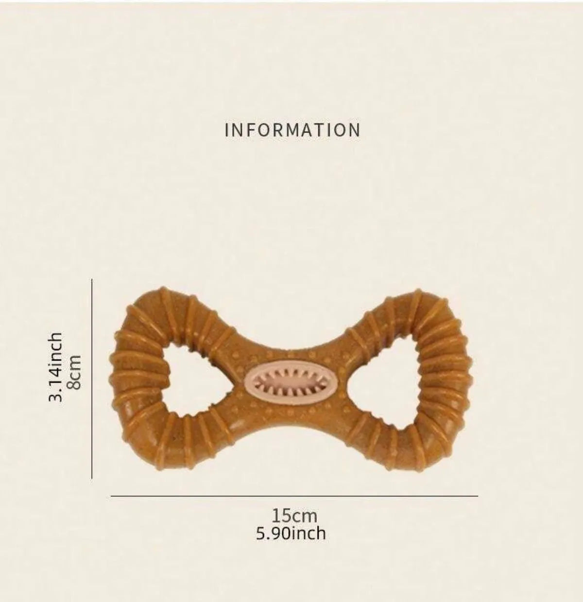 Durable natural coloured dog chew toy in 8-shape and Y-shape for medium to large breeds