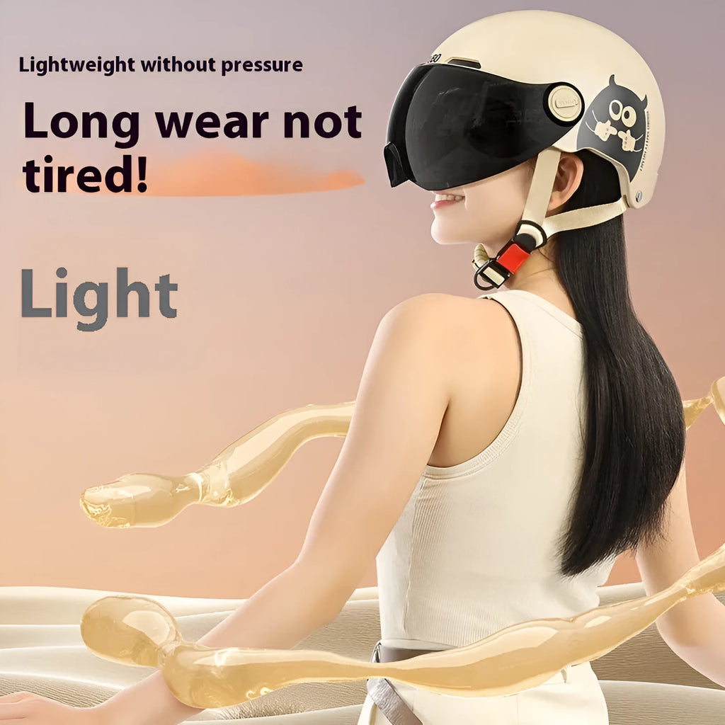 White universal electric motorcycle helmet with ABS shell and visor for commuting