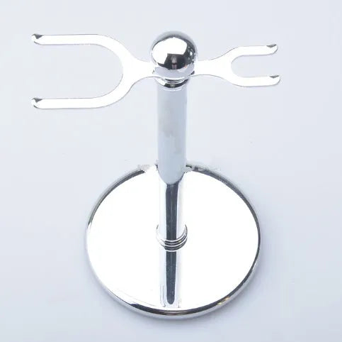 CSB men's shaving set with badger hair brush, chrome razor stand, and zinc alloy soap bowl in black gift box.