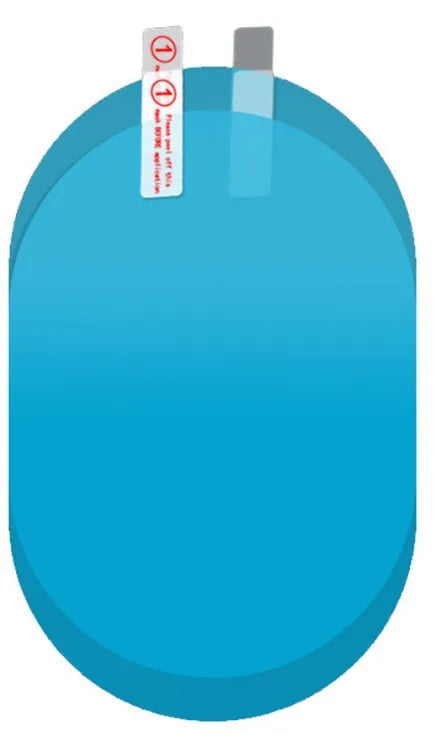 Blue oval anti-moist waterproof side mirror sticker with nano hydrophilic technology for car rain safety