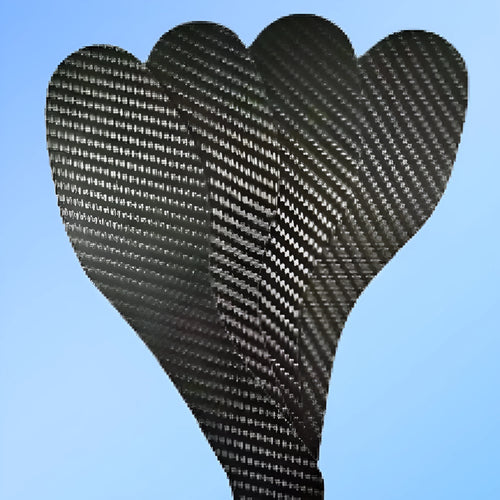 Black 3K carbon fibre full palm running insoles showing thickness options for shock absorption