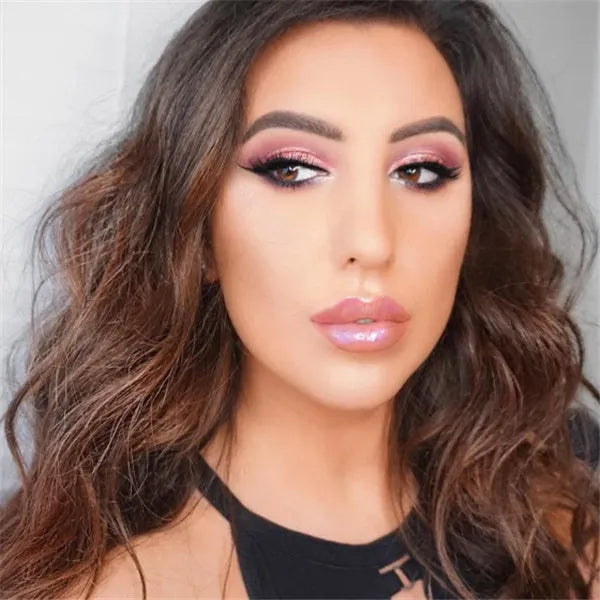 Polarized lip gloss in multiple shades with high-shine finish and wand applicator