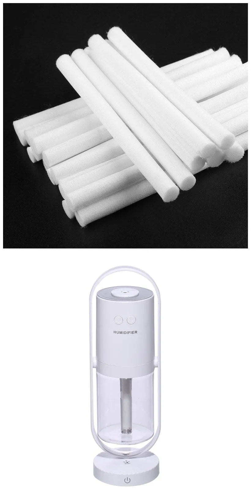 Anion humidifier 200mL white compact desk USB 70x66x213mm