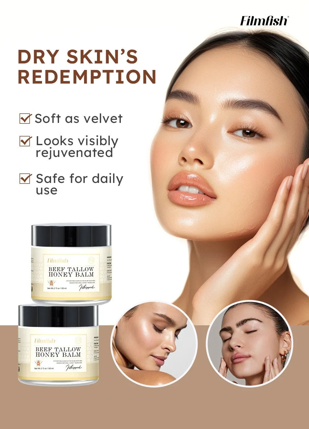 60ml honey moisturizer body cream jar for refreshing nourishing skin care