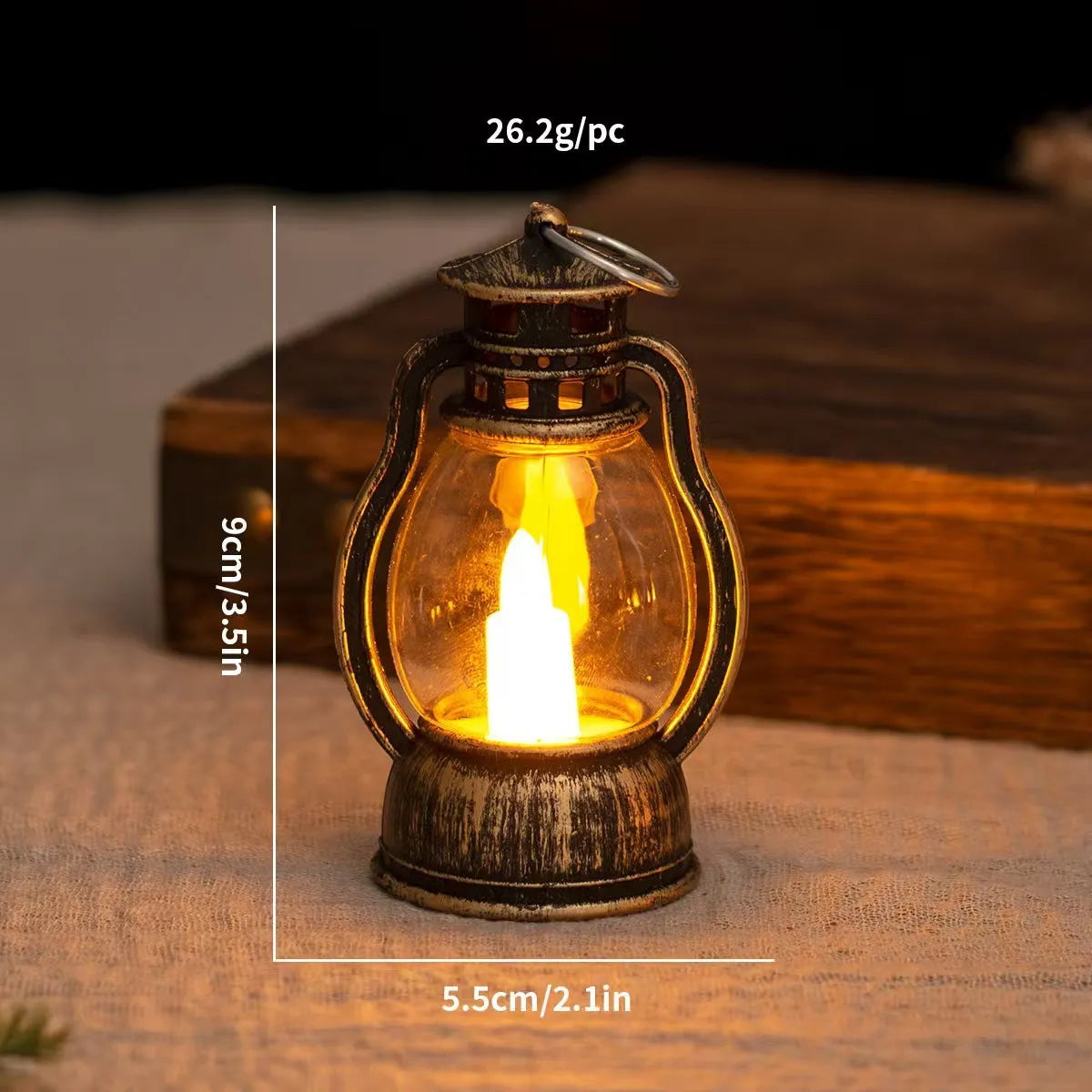 Creative electronic candle craft barn lantern layout decoration in black PP material for bar hotel use