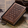 Embossed faux leather notepad with 3D textured cover in bronze or black gold colour
