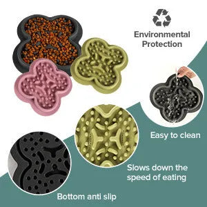 Silicone pet licking pad with textured surface for slow feeding