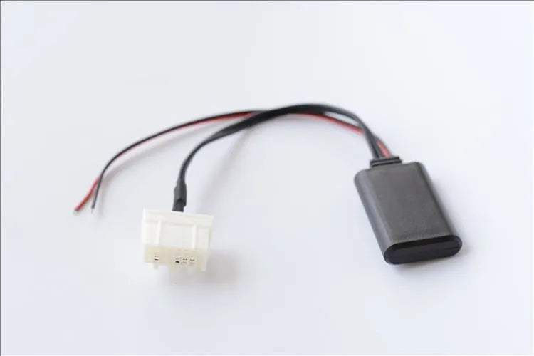 Black Bluetooth AUX adapter cable for Mazda vehicles 2006 and newer with MEDIA button compatibility