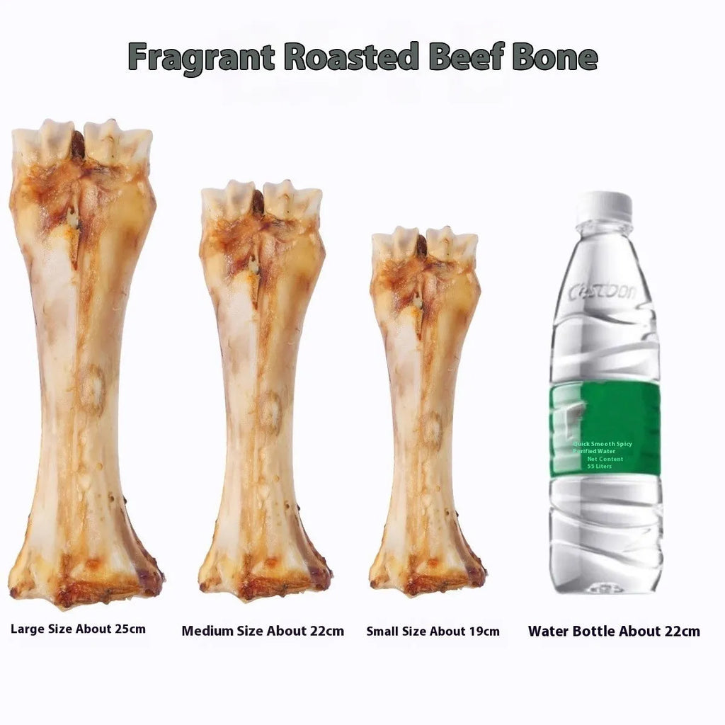 Roasted ox bone flavour molar rod for dogs in three sizes: large, medium, and small