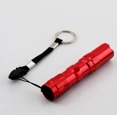 Black aluminium alloy LED mini flashlight with compact design for outdoor and household use