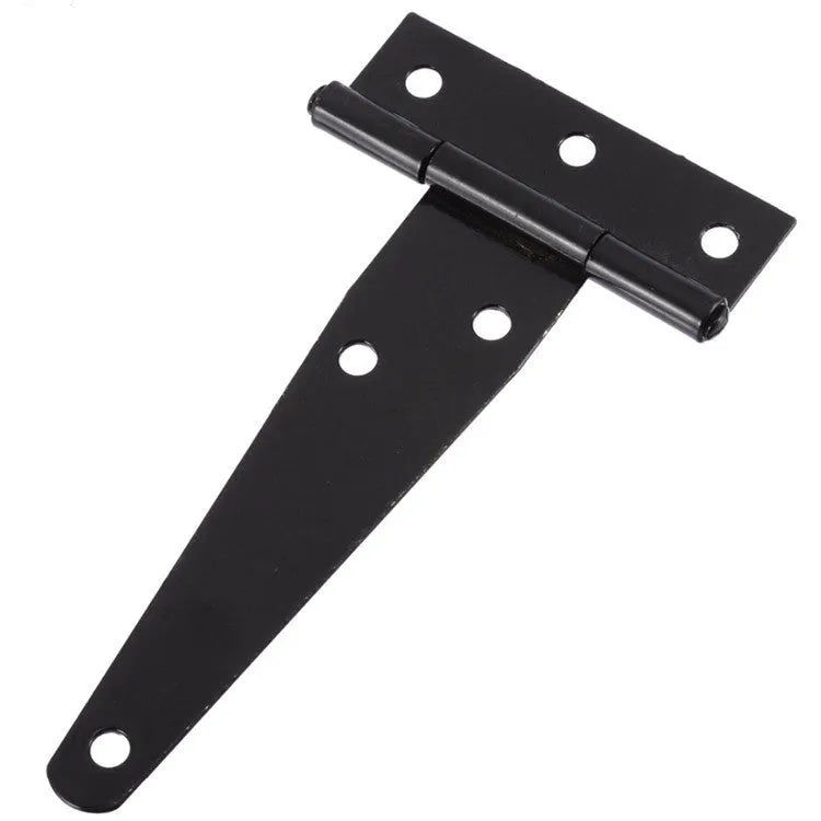 Fixed light T-shaped iron hinge for wooden doors, available in multiple sizes.