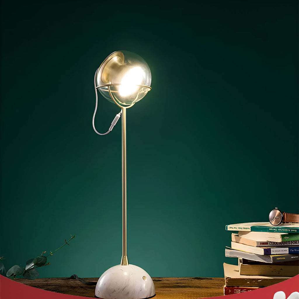 Glass desk lamp with dimmable touch switch and contemporary design for office or home use