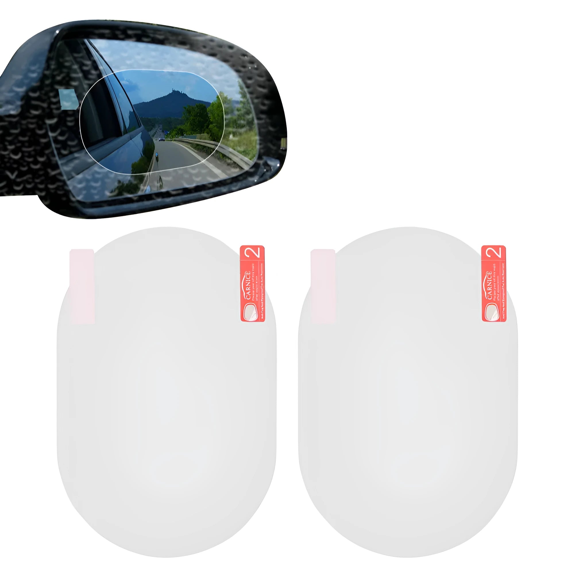Blue oval anti-moist waterproof side mirror sticker with nano hydrophilic technology for car rain safety