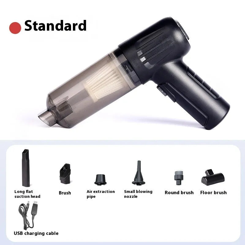 Handheld wireless pet hair vacuum cleaner with brush attachment and charging cable