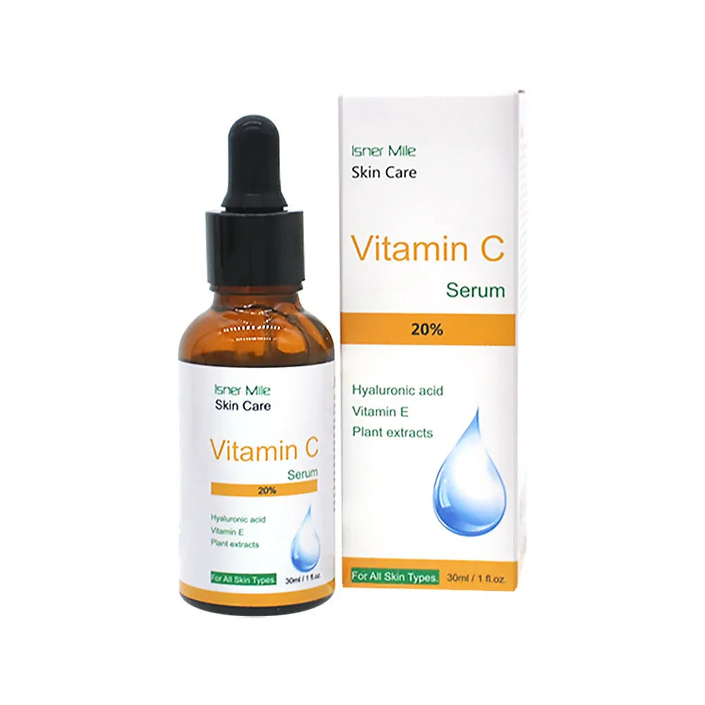 30ml glass bottle of Vitamin C Pure Concentrate facial essence for skin brightening.