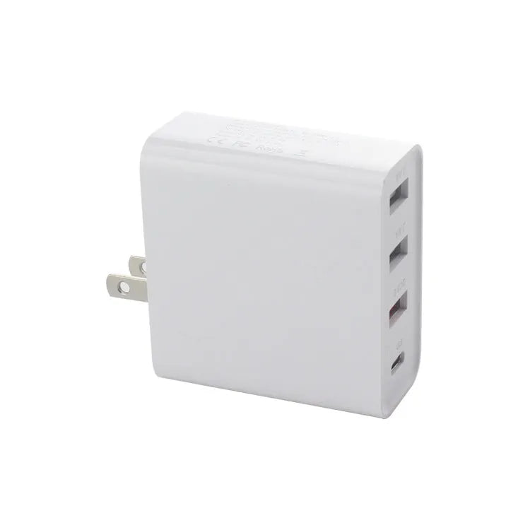 48W four-port USB-C mobile phone charger with worldwide plug options