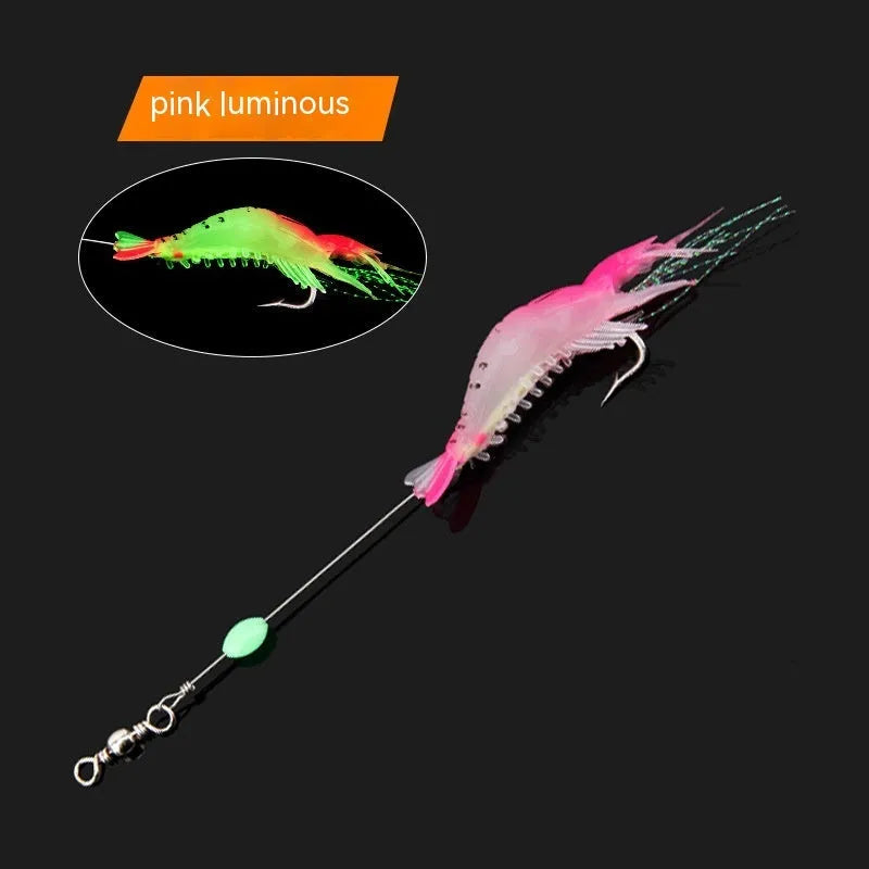 Luer soft fishing lure with 4 cm hook in six colour variations including luminous and transparent options