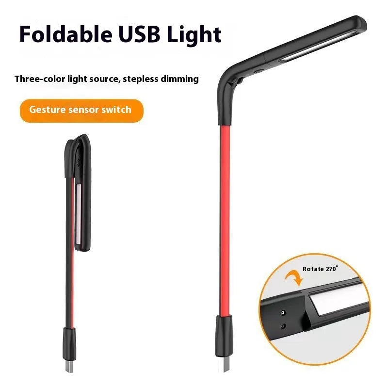 Smart gesture sensing USB night light red black modern design 222x27x23mm three-colour LED ambient fill light