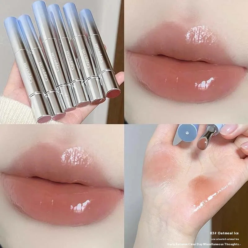 Mirror water light lipstick in ice shades, 12.9 cm long.
