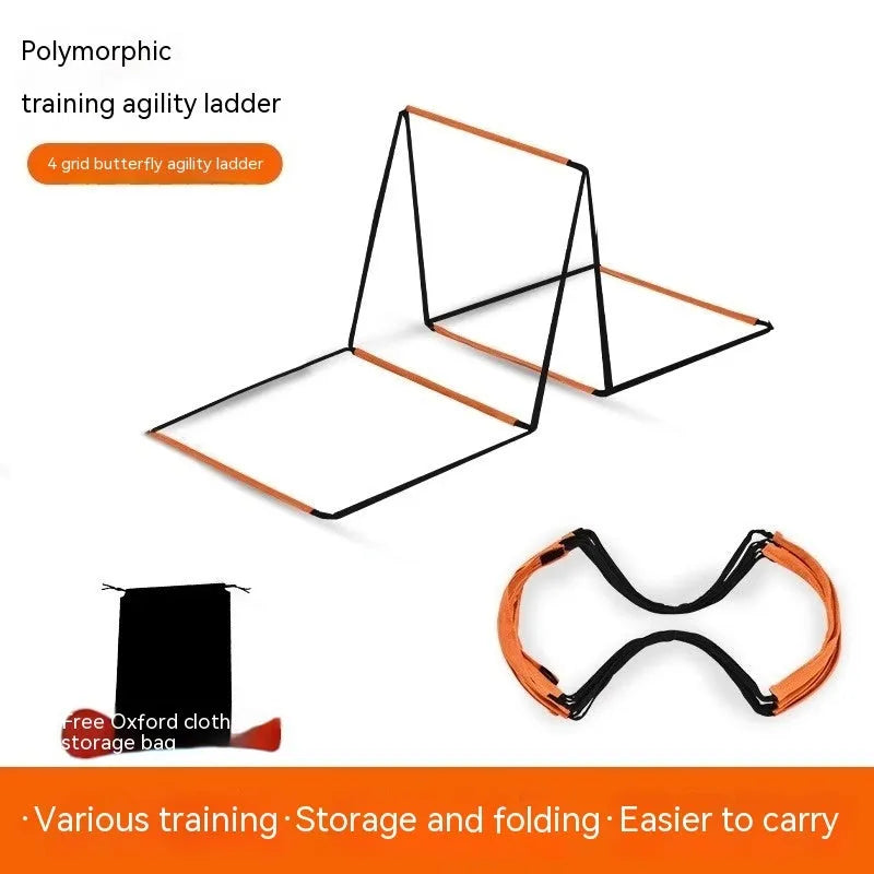 Plastic butterfly agility ladder set for youth fitness training with jump grid