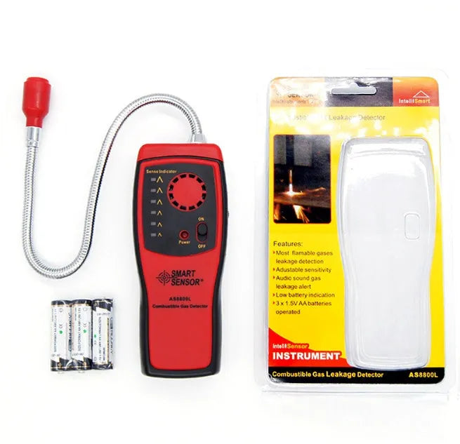 AS8800L portable flammable gas detector with LED display for methane and natural gas leak detection