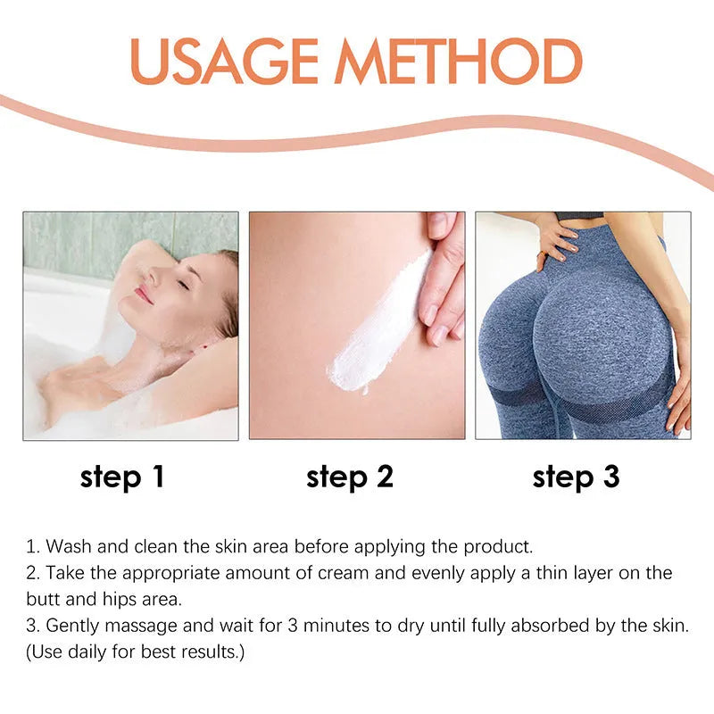 Portable hip lifting cream in 100g size with applicator for buttock enhancement