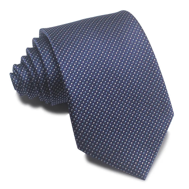 8cm wide red and black striped jacquard tie with an arrow point tip for men's formal wear
