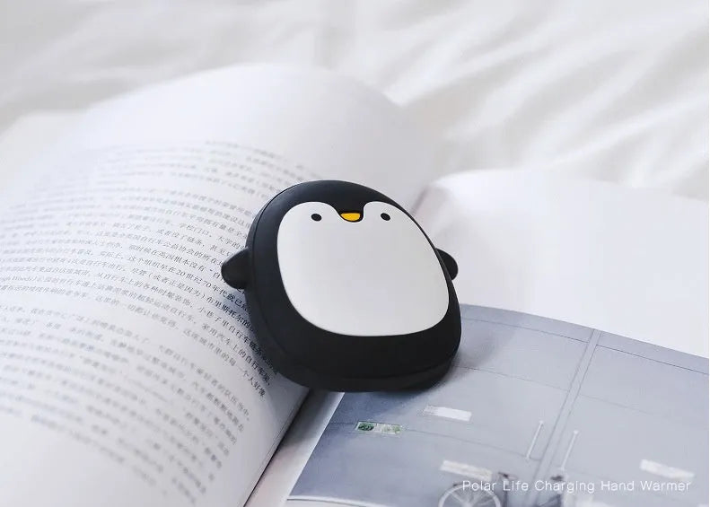 Cartoon penguin and polar bear USB rechargeable electric hand warmer with power bank function