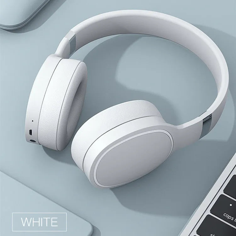 Wireless Bluetooth headset in black, blue, grey or white colours with over-ear design and 40mm speakers.