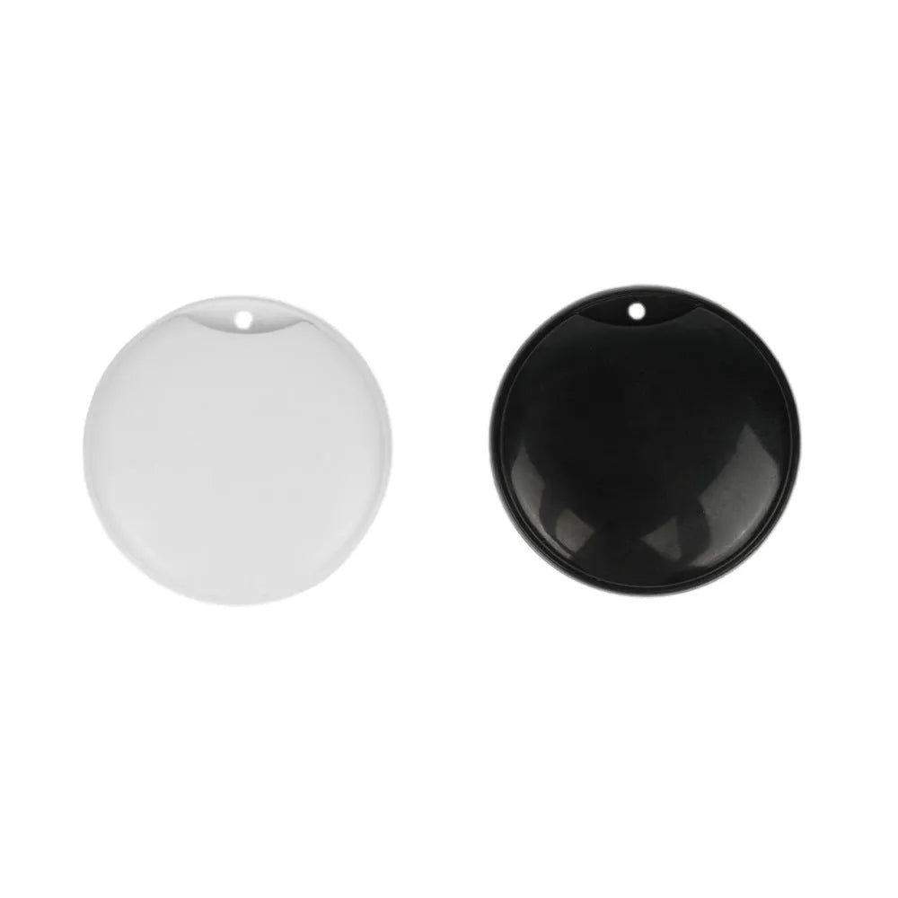 White GPS tracker device with hanging rope for attaching to keys or pet collars