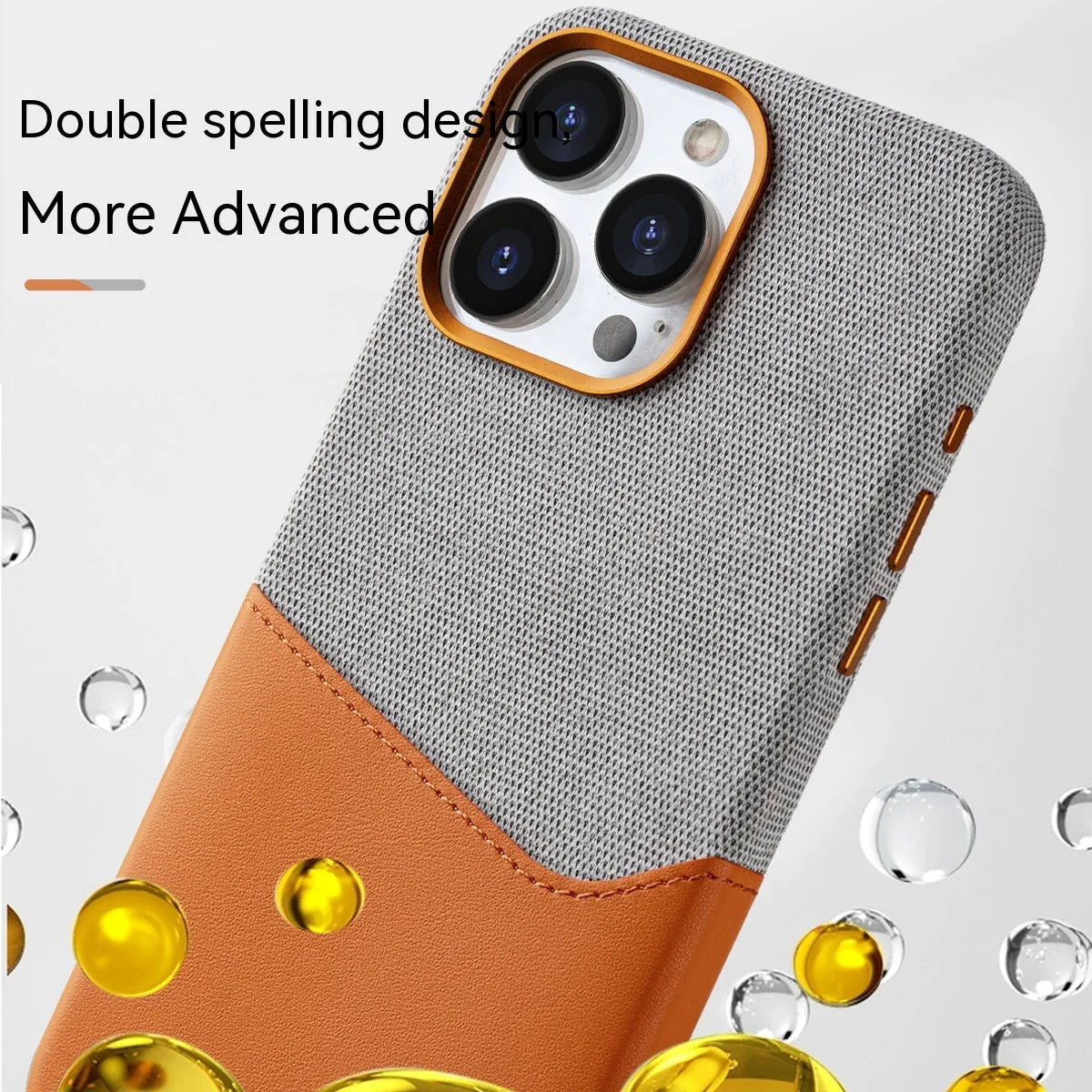 White magnetic leather phone case with card slot and double stitching for iPhone 12-15 series