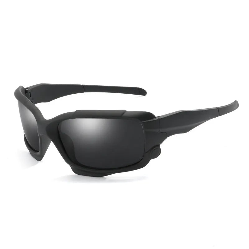Men's polarized sunglasses with black plastic frame and TAC lens – outdoor cycling and driving eyewear