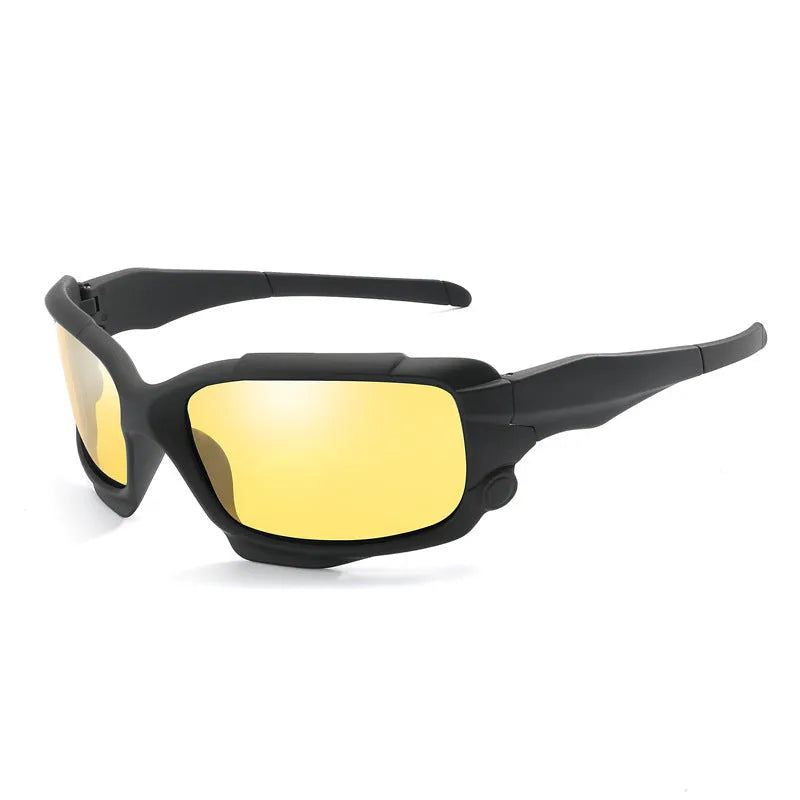 Men's polarized sunglasses with black plastic frame and TAC lens – outdoor cycling and driving eyewear