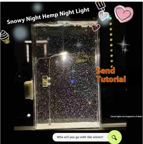 DIY snowy night light kit with snowflake design and Christmas decor elements