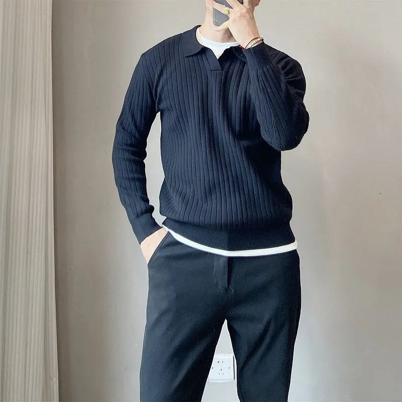Men's loose fit rabbit fur knitted sweater in Army Green colour with long sleeves