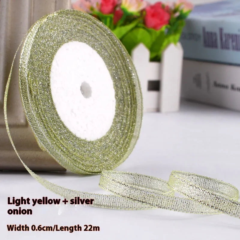 Roll of 0.6cm wide polyester gift ribbon in a choice of colours, with 22 metres per roll.