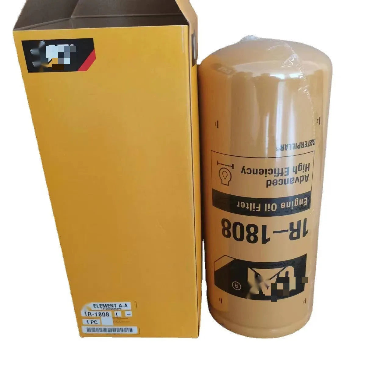 Carter 1R-1808 metal folding oil filter element for excavator hydraulic systems.
