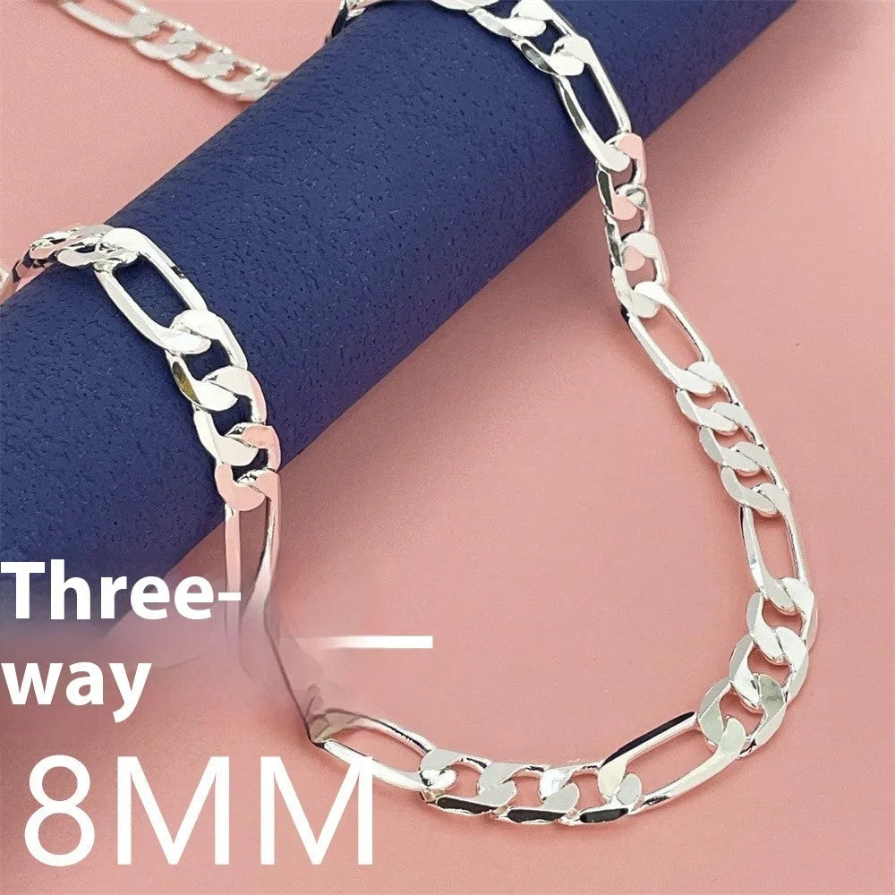 Copperised silver electroplated bead necklace and bracelet set on a flat surface, multiple sizes available from 2mm to 12mm beads