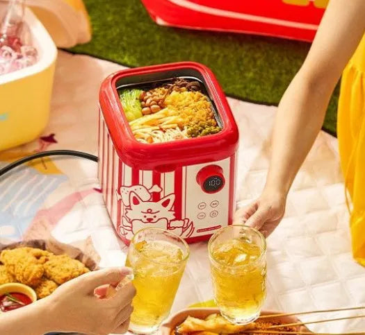 Multifunctional mini smart electric cooker with ceramic inner pot and LCD display