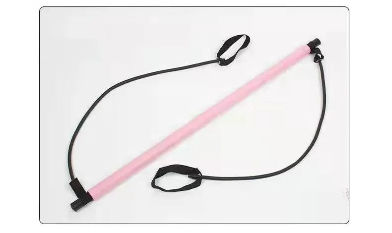92cm Pilates bar with stainless steel tube and foam grip in light blue on a white background