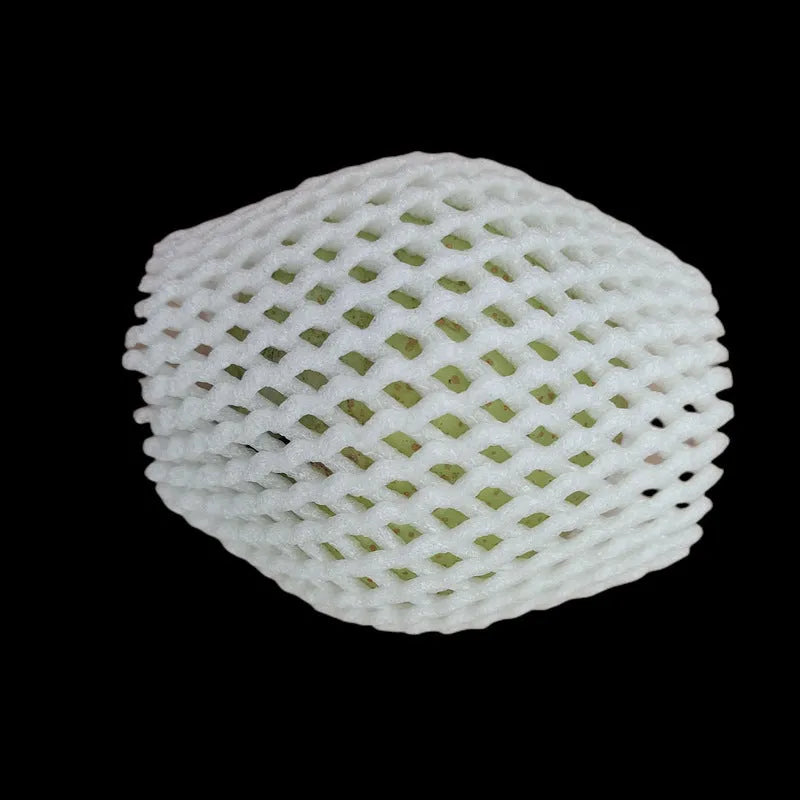 White foam net protective cover for colourful fruit cases available in multiple sizes