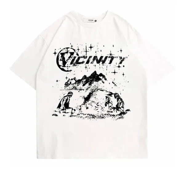 Men's hip hop print T-shirt in retro style, polyester fibre, colour option TKL472, front view