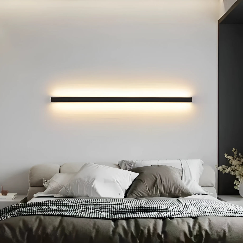 80cm black aluminium LED strip wall lamp with touch control for three colour temperatures