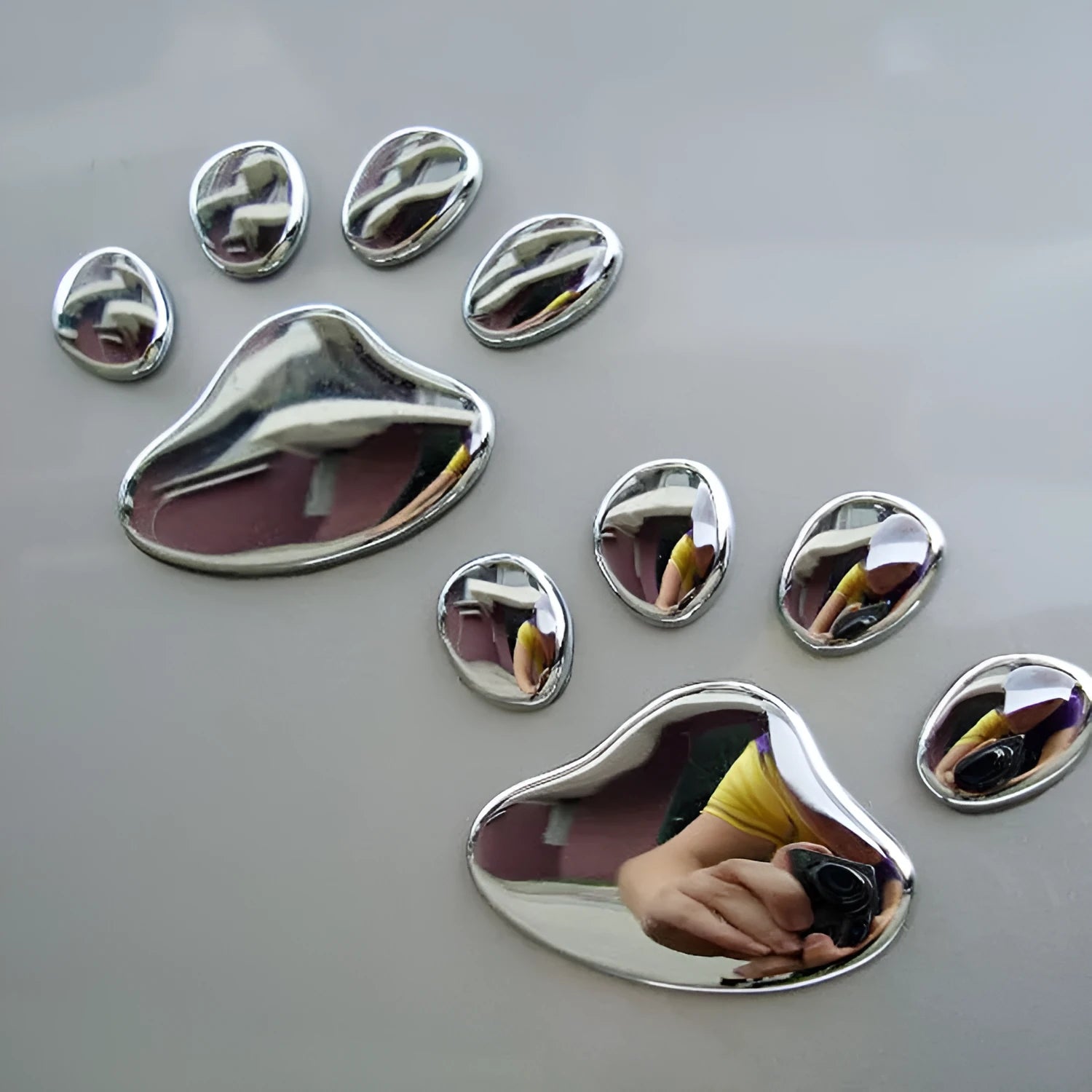 PVC car sticker with hand-shaped brush dog footprints design for bumper scratch concealment