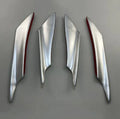 Set of four ABS plastic automotive bumper blade spoilers in carbon fibre finish