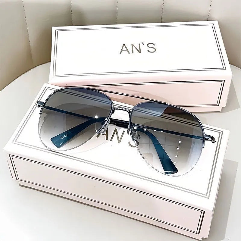 Metal frame aviator driving sunglasses with UV protection lenses in multiple colour options