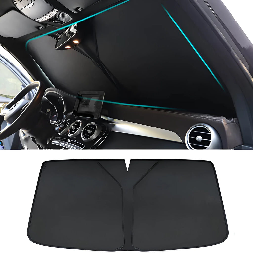 Tesla sun shade nylon mesh front windshield sunscreen for Model 3 and Model Y with buckle installation black colour option