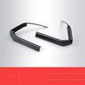 Pair of black ABS plastic steering wheel frame decoration panels for car interior trim.