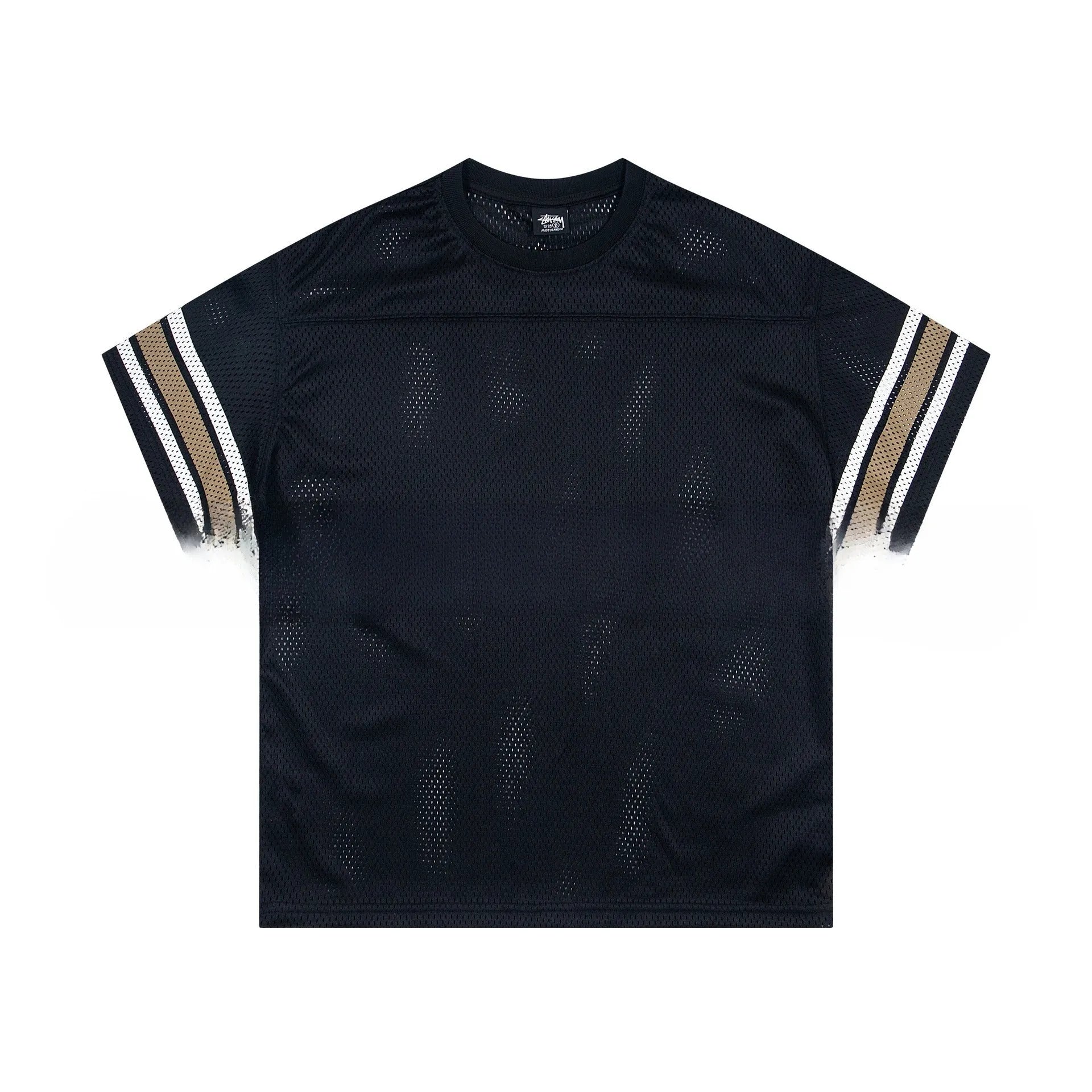 Cotton letter print short sleeve jersey pullover in loose fit, available in black, white, apricot, green, dark blue, khaki, grey