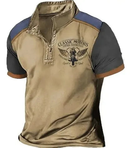 Golf polo shirt with 3D digital printing in bird eye cloth polyester fabric